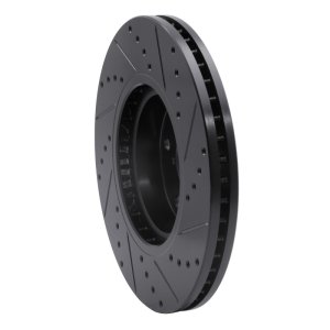 Subaru Tribeca Brake Rotor (1) - Front Left - R1 Concepts - Drilled & Slotted - Black - `06-`21